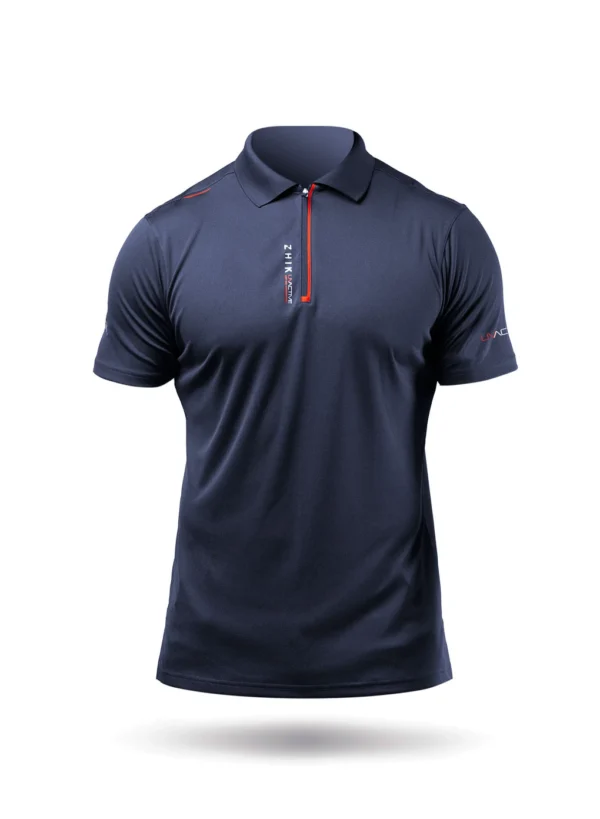 mens uv active ss polo navy front