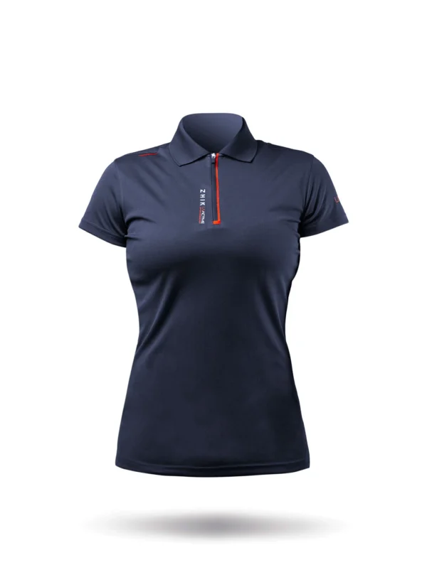 womens uv active ss polo navy front